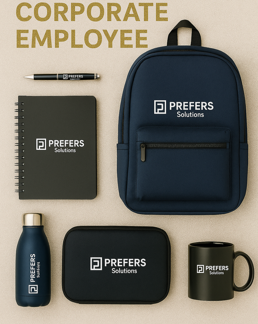 An employee receiving a welcome kit box